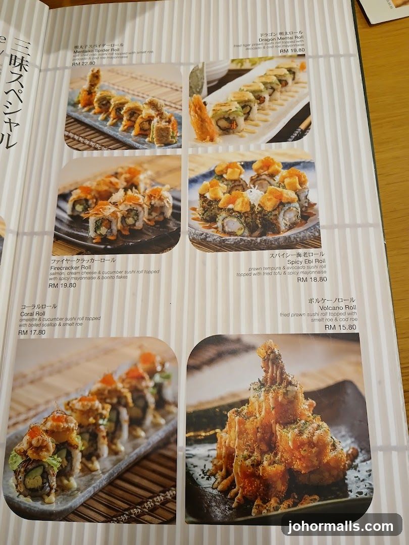Sushi Menu