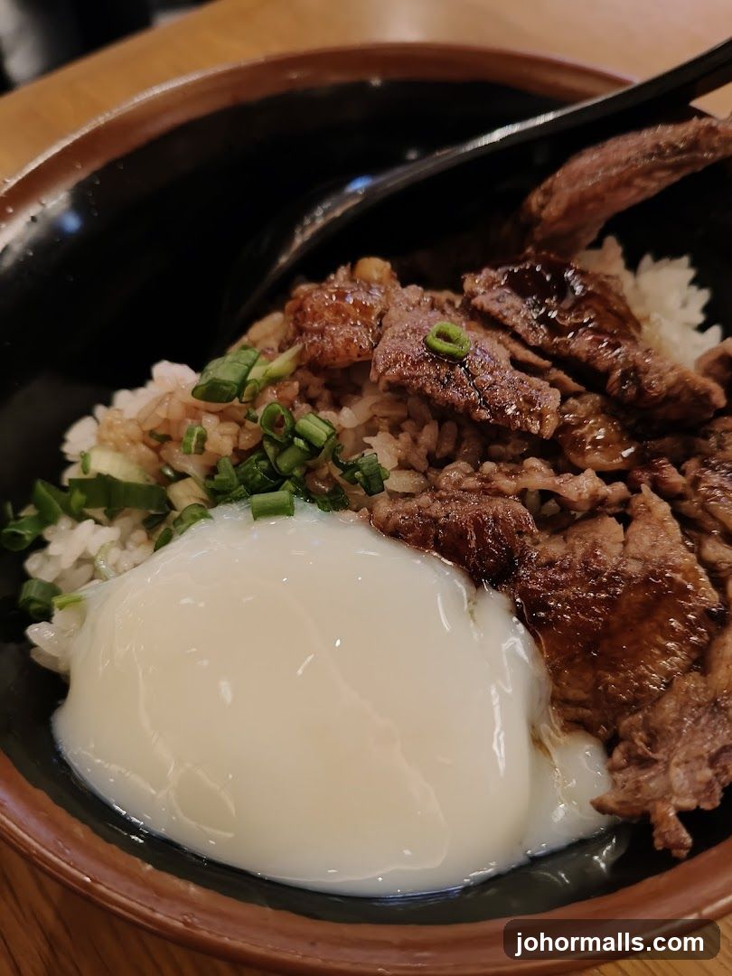 Beef and Rice Bowl with Poached Egg