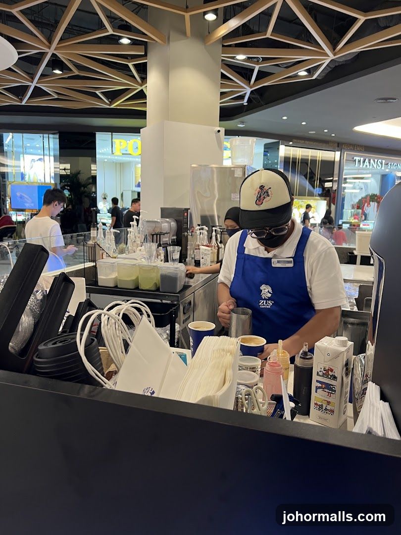 Barista preparing coffee