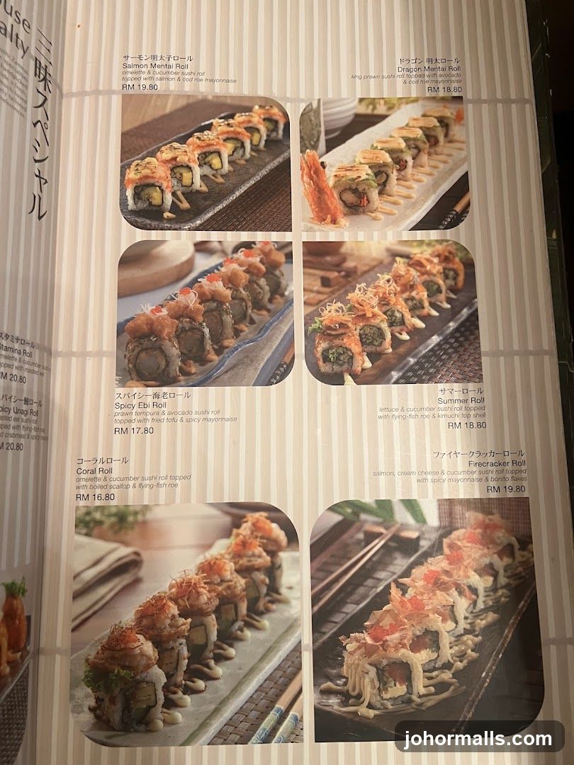 Sushi Menu