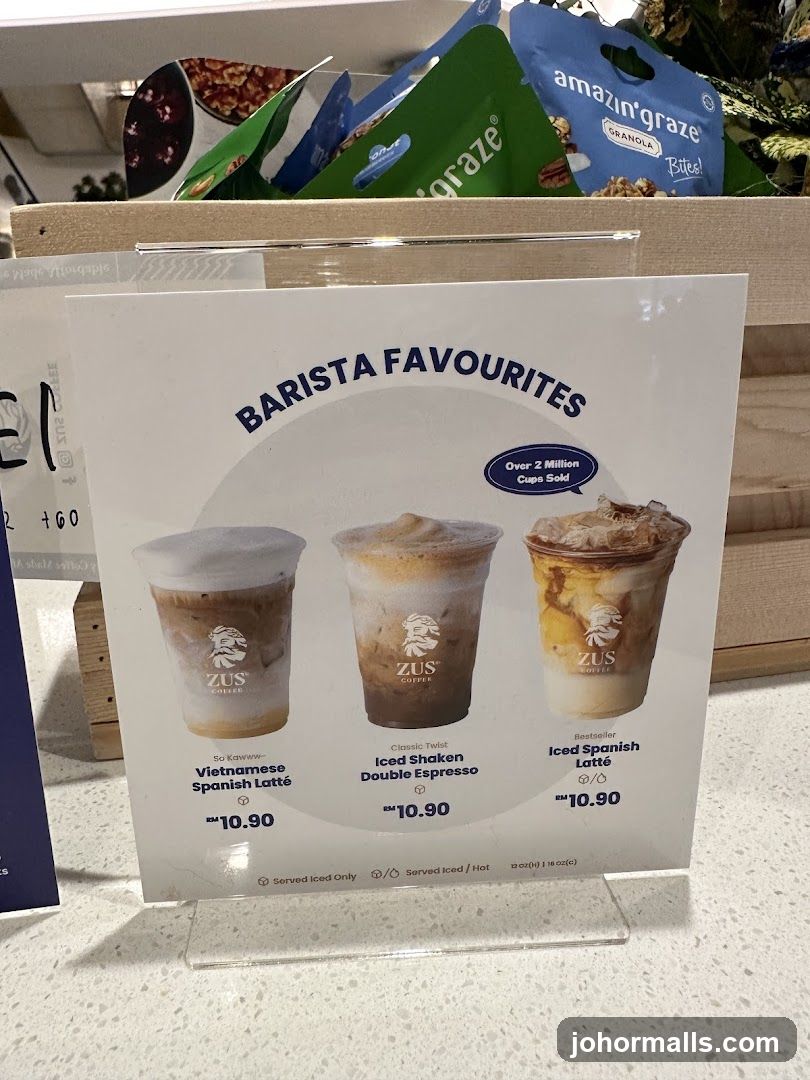 Barista Favourites Menu