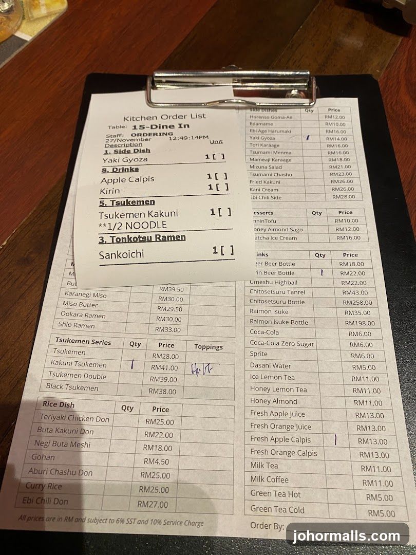 Kitchen Order List