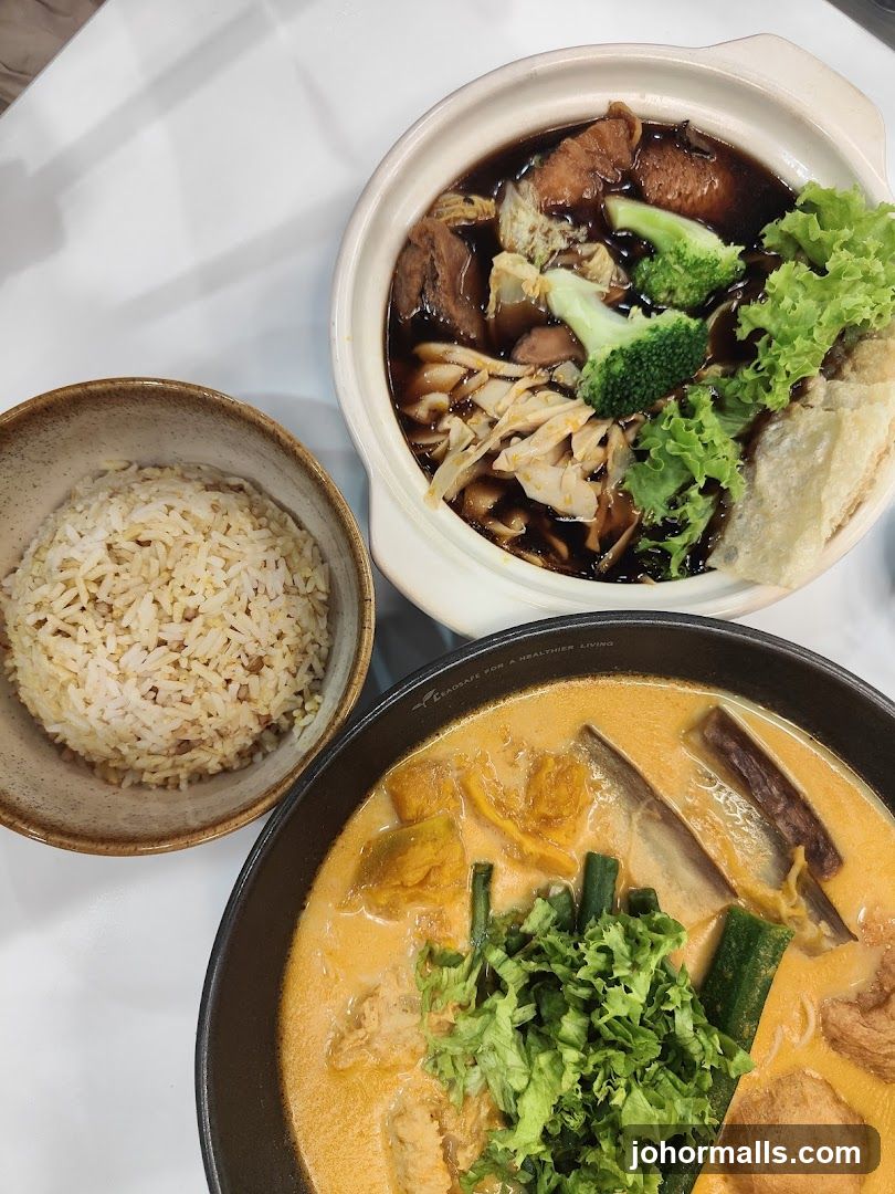 Two Bowls of Soup and Rice