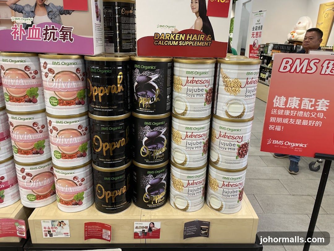 BMS Organics Products Display