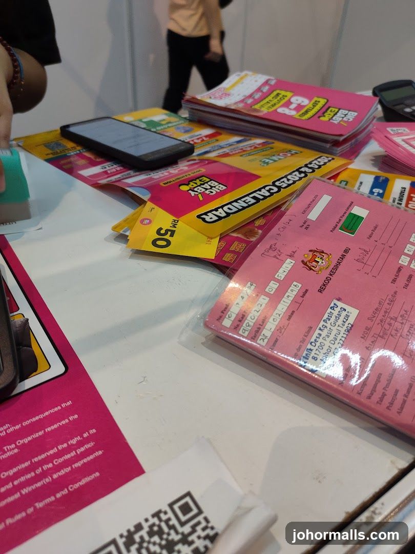 Table with promotional materials