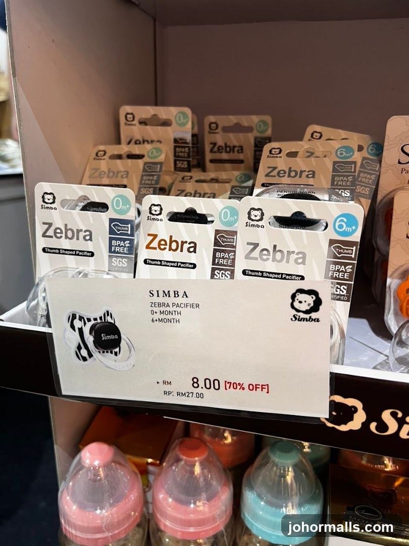 Store Display of Baby Pacifiers