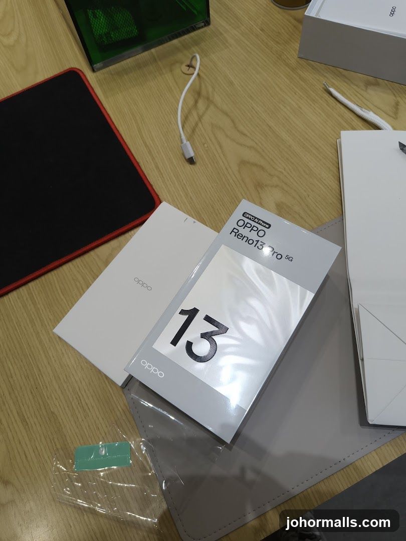OPPO Reno13 Pro 5G Box on Desk