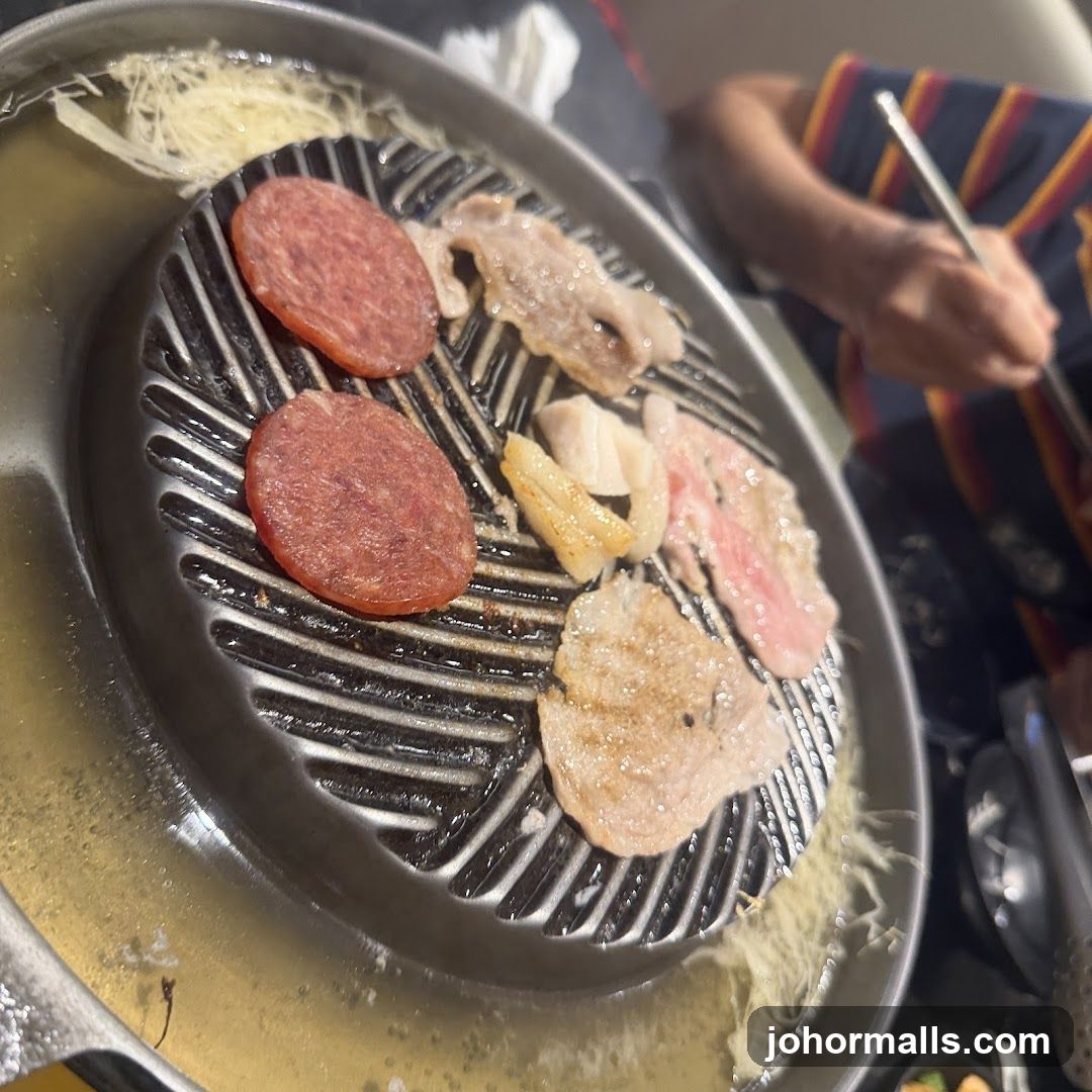 Grilled meat on a grill