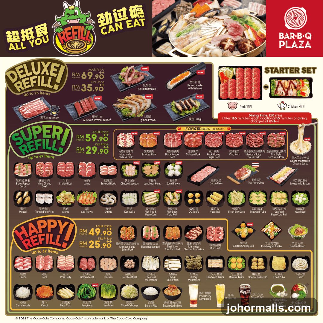 Refill Can Eat Menu Board