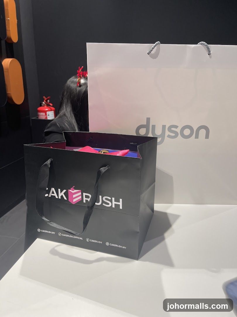 Shopping bags on display