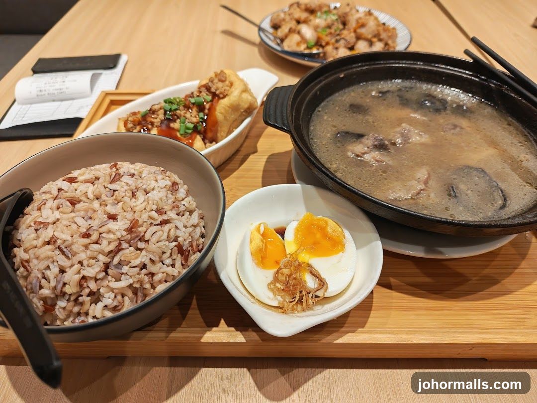 Dining Table with Food Items