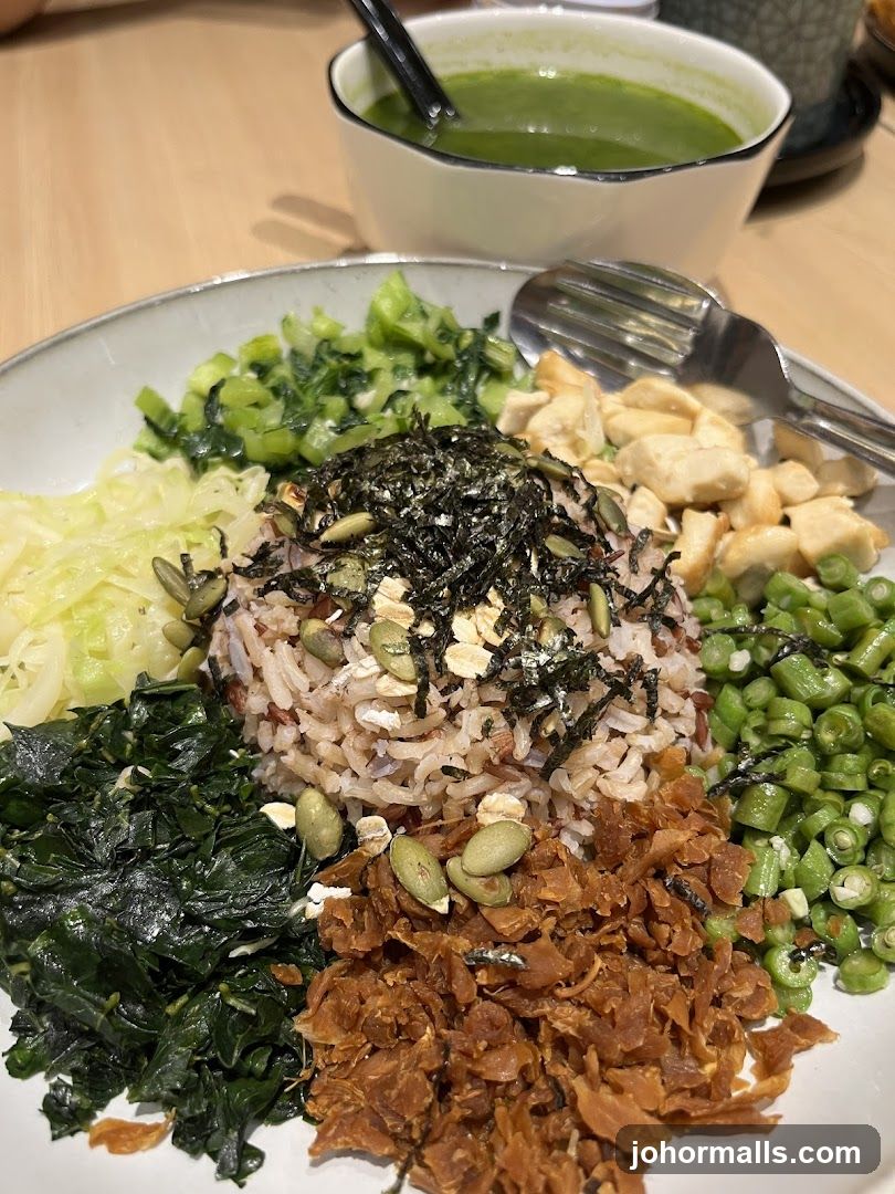 Food Plate with Vegetables and Rice