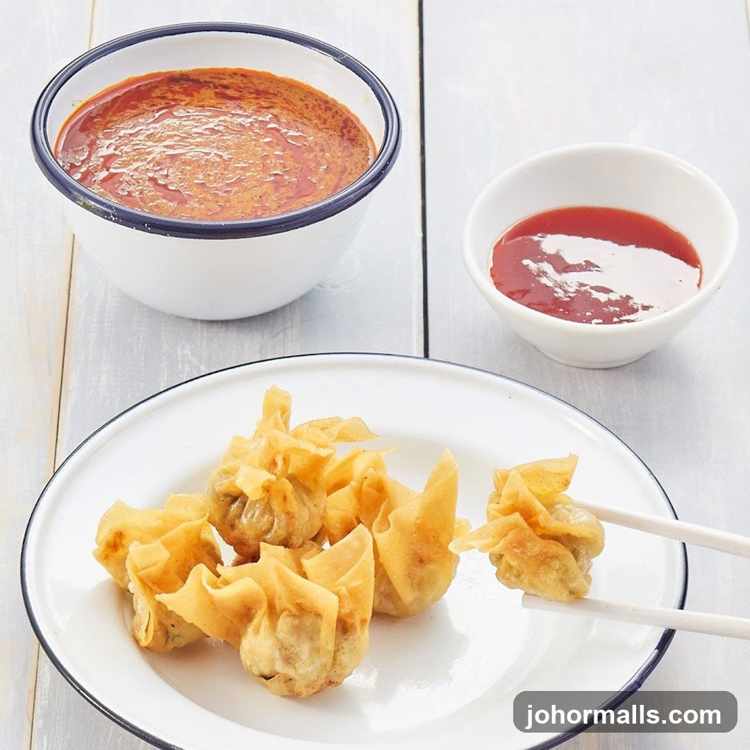 Fried Wontons with Dipping Sauces