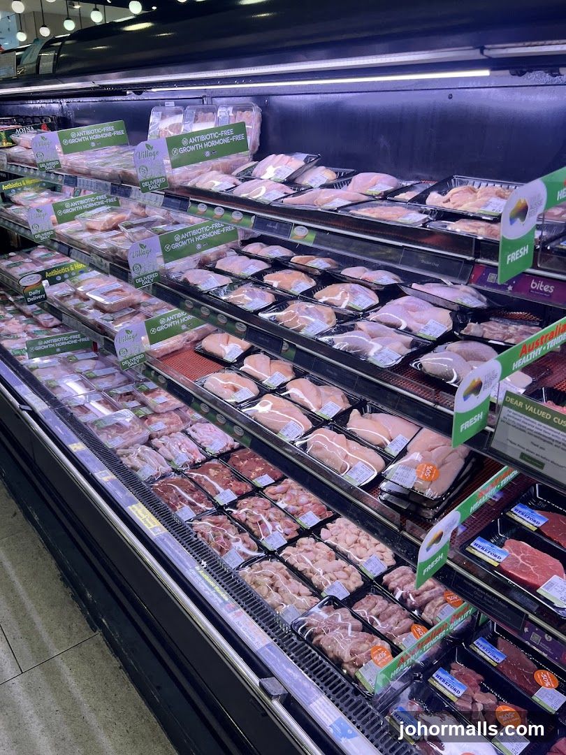 Meat section in supermarket