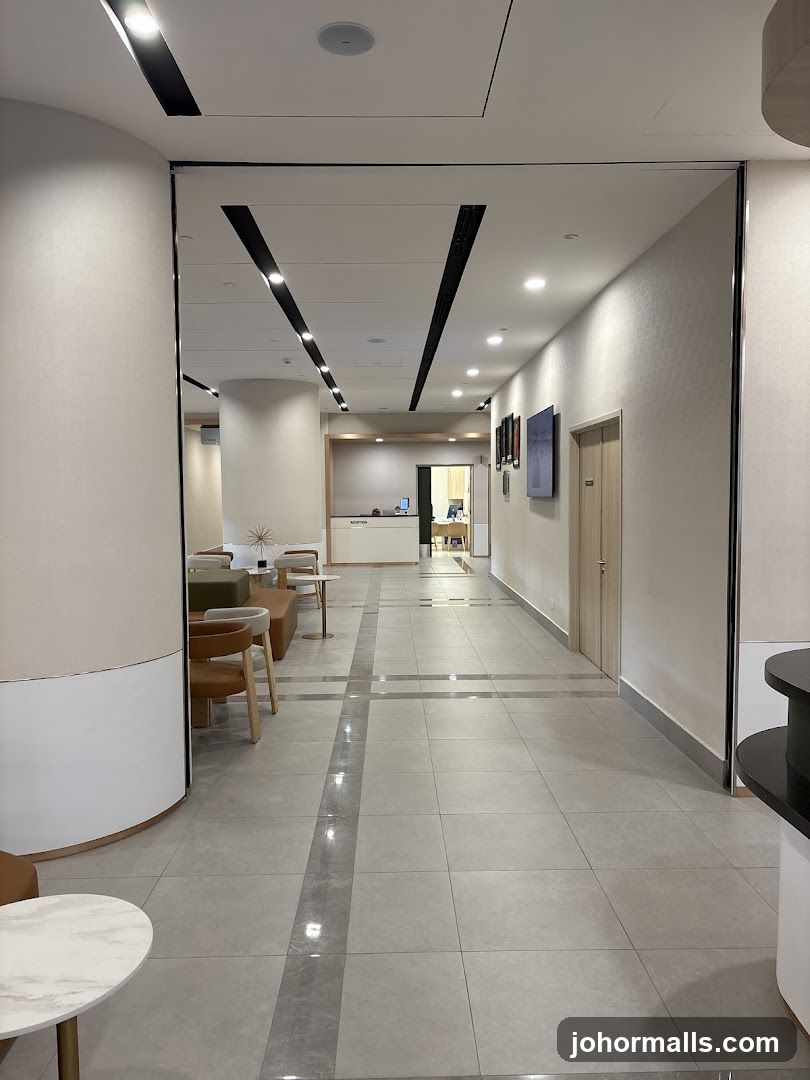 Interior hallway of a modern facility