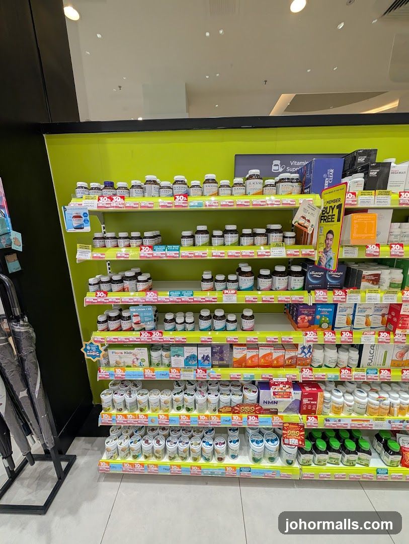 Pharmacy aisle interior