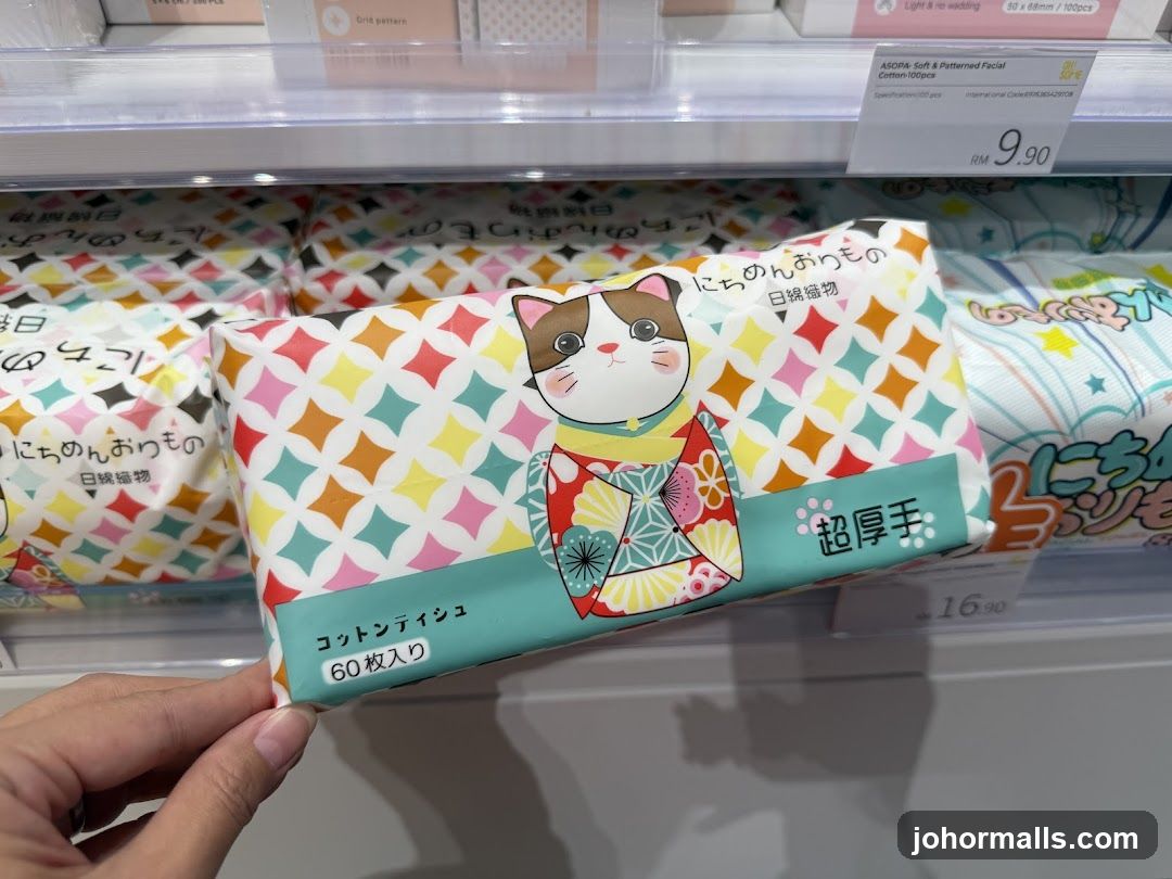 Tissue paper product in store shelf