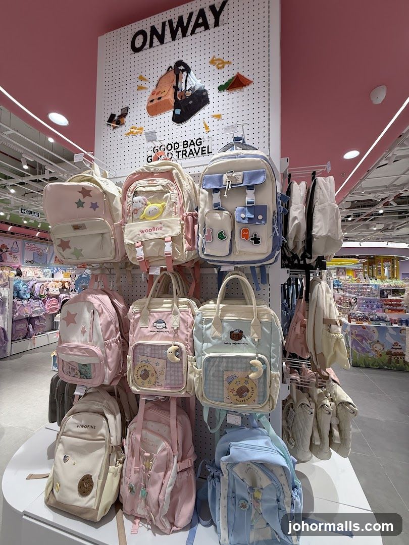 Backpack Display in Retail Store