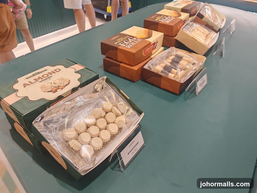 Display of baked goods at a retail counter