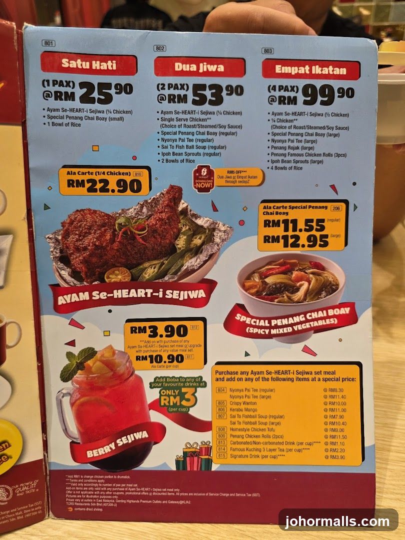 Ayam Se-HEART-i Sejiwa Menu Board