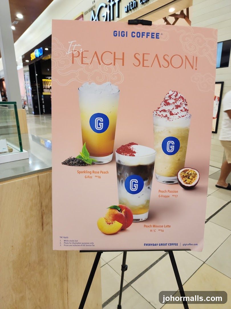 Gigi Coffee Peach Season Promotion Poster