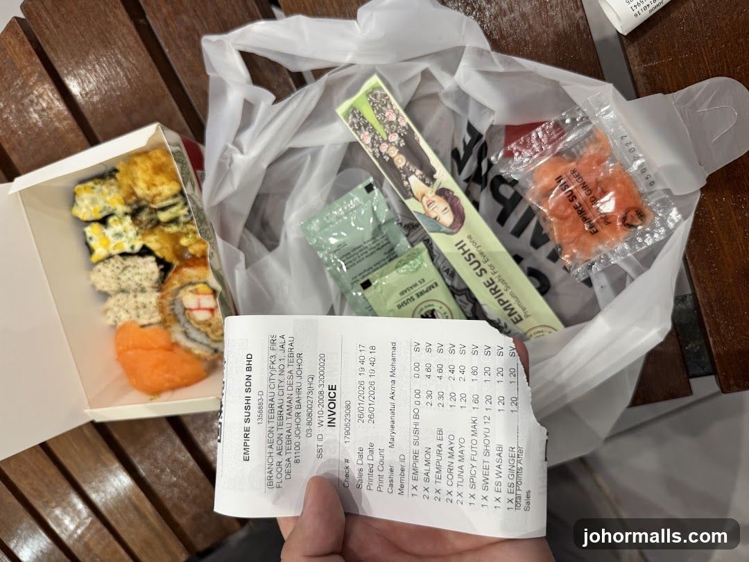 Sushi Order and Receipt