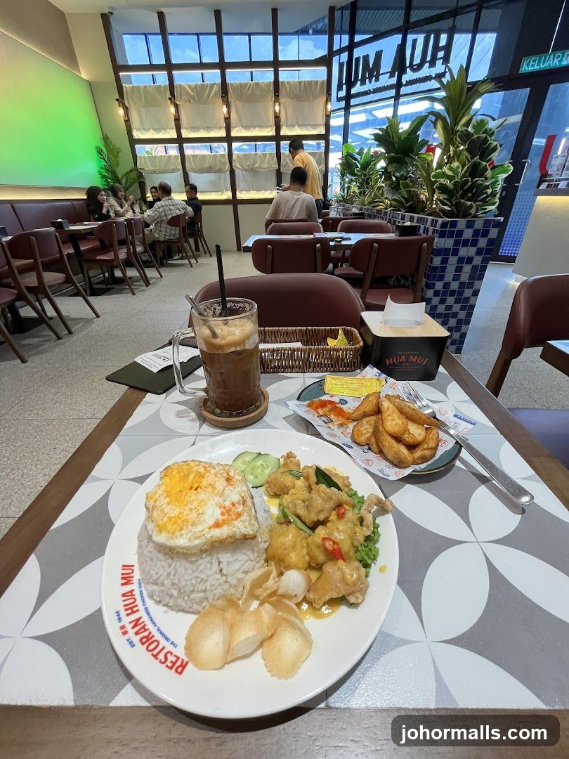 Restaurant Interior with Food and Drink