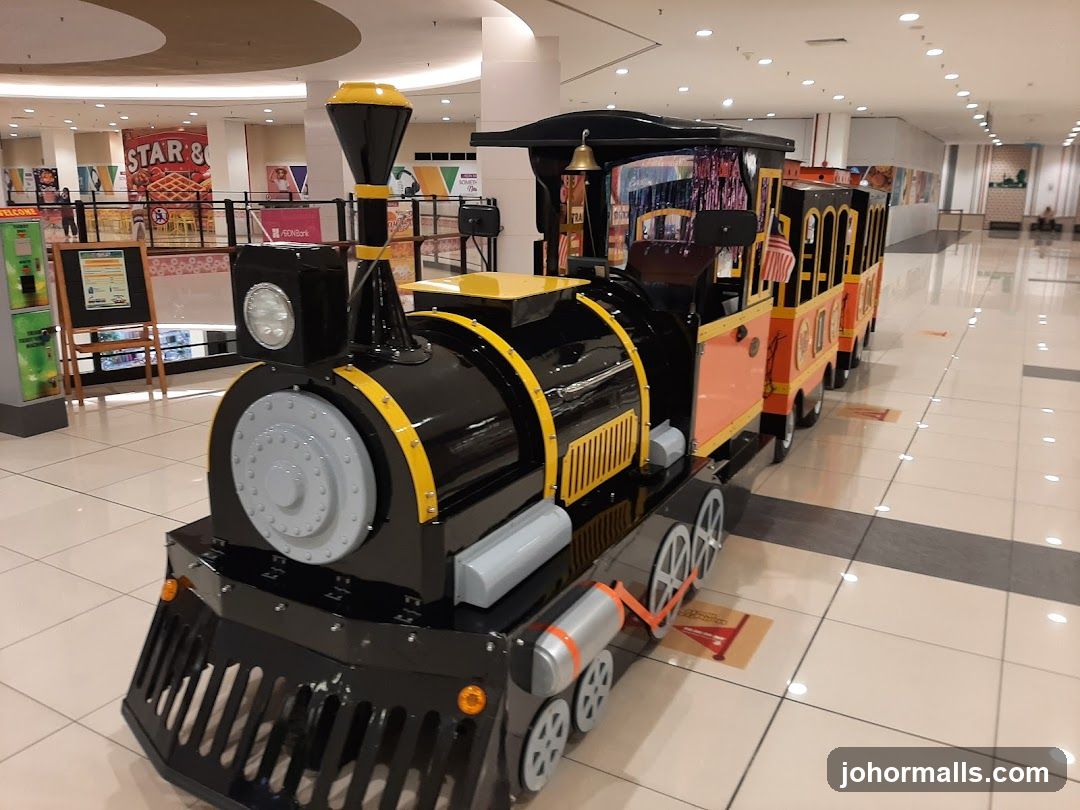 Indoor children's train display in shopping mall
