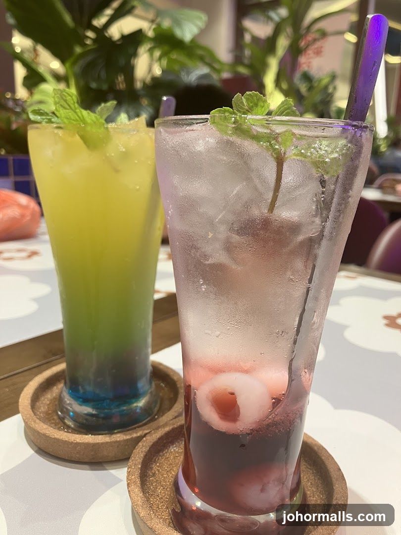 Two beverages on table