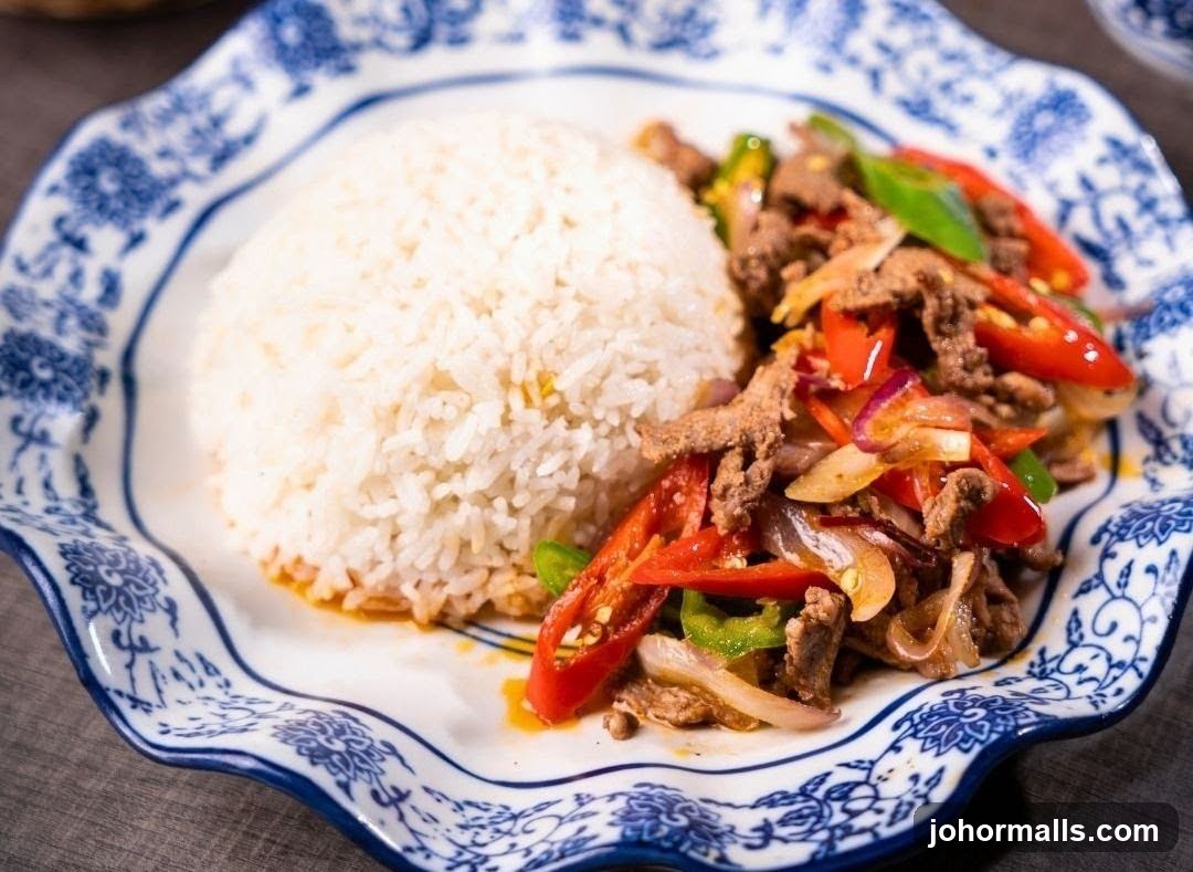 Beef and Pepper Stir-fry with Rice