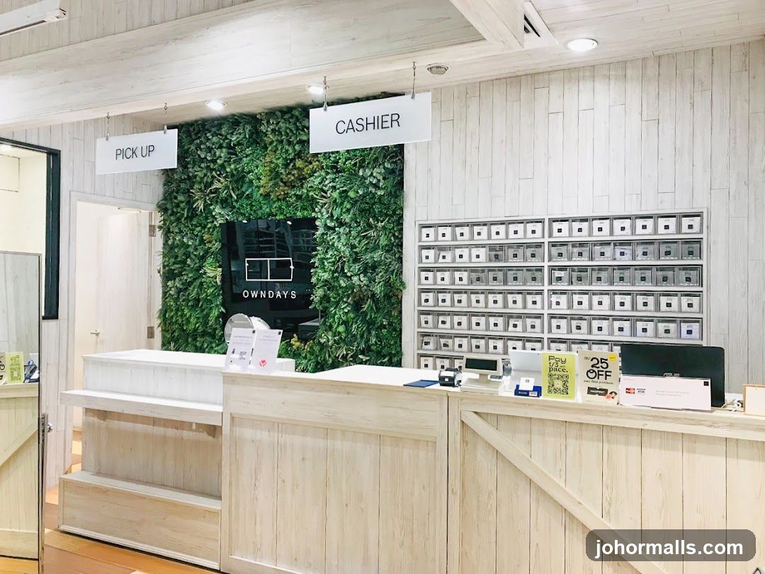 Checkout Counter with Green Wall
