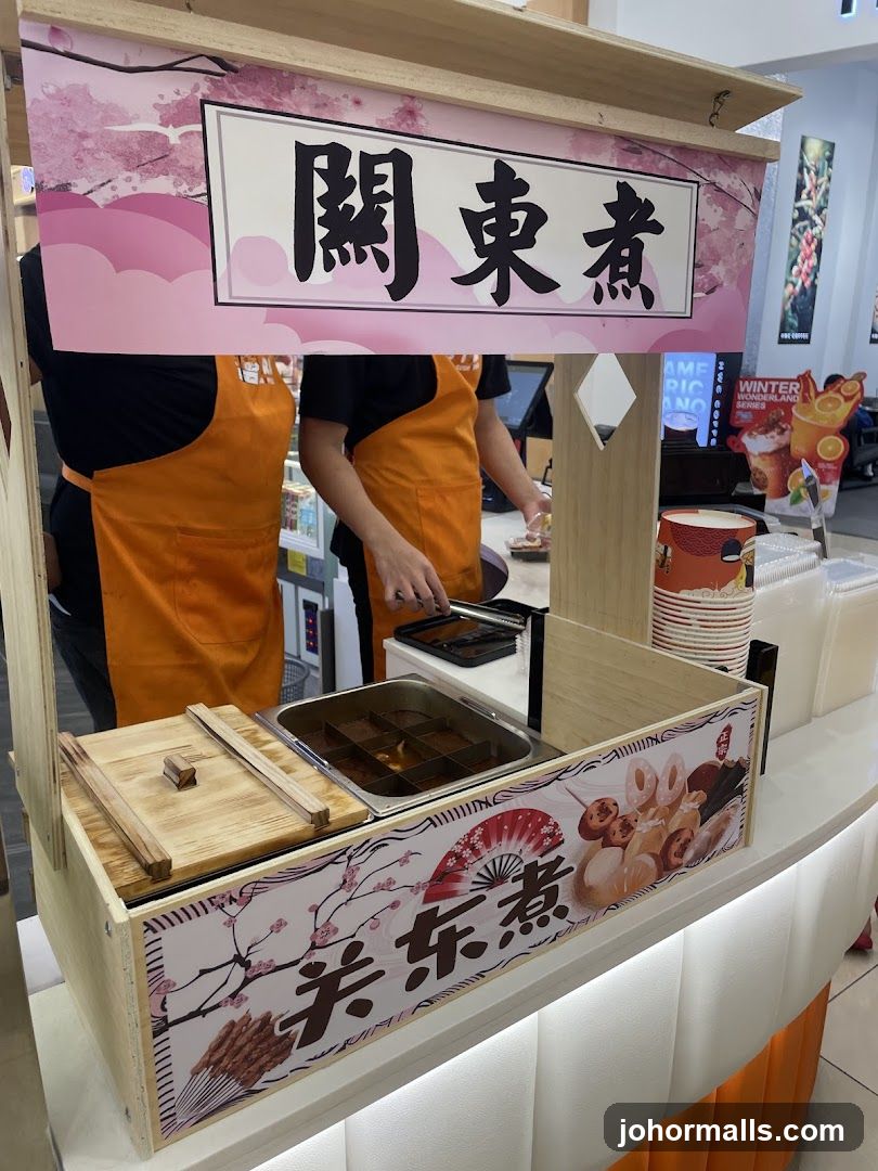 Food stall with Japanese text