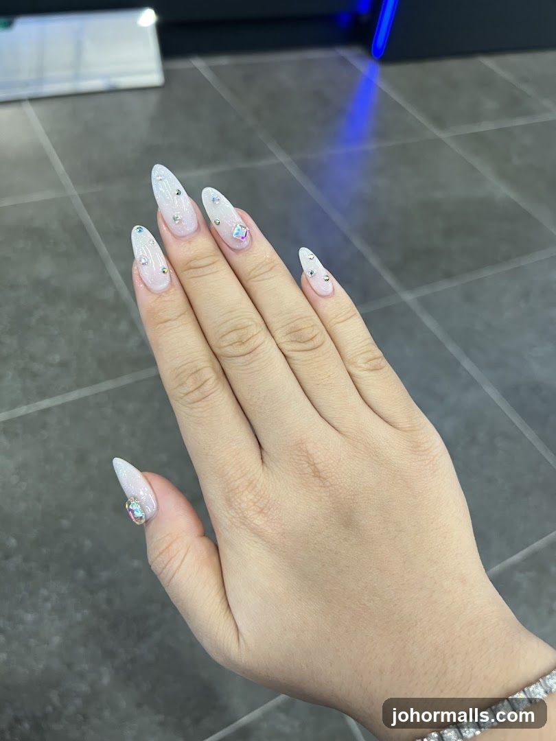 Nails with rhinestones