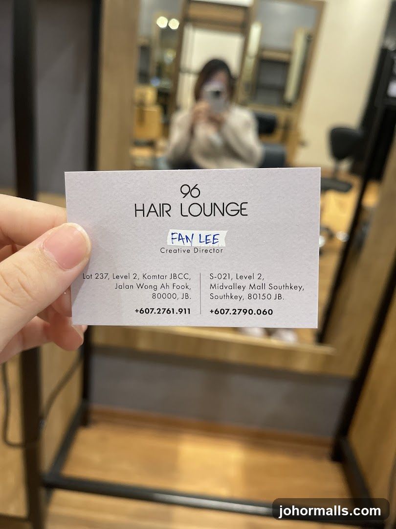 Business Card for 96 Hair Lounge
