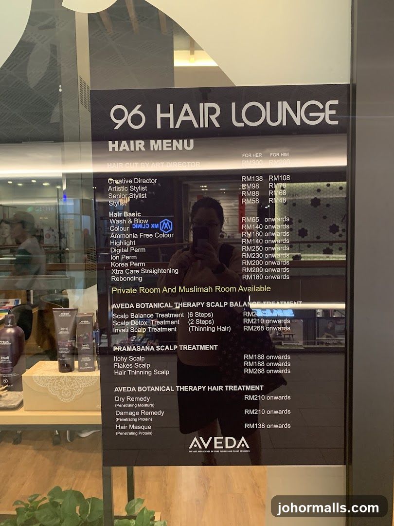 96 HAIR LOUNGE HAIR MENU