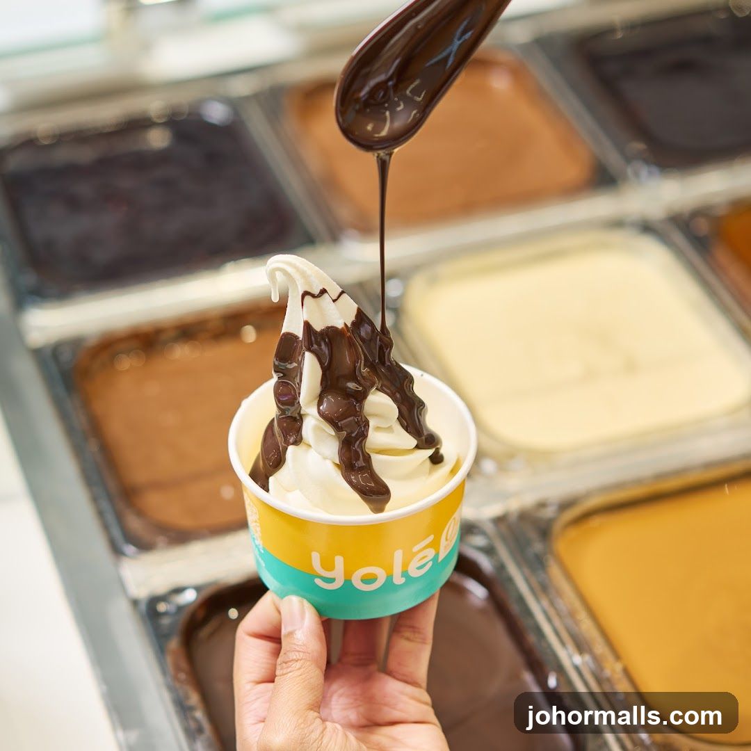 Yolé Frozen Yogurt with Chocolate Drizzle