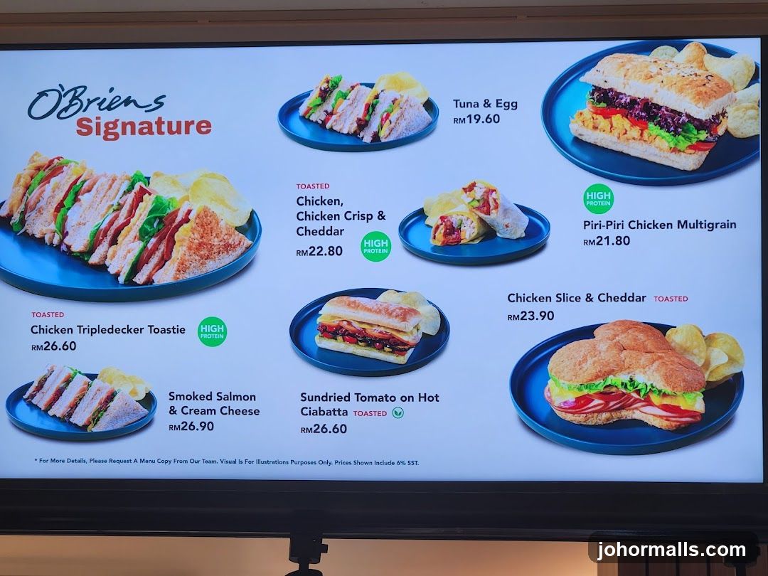 O'briens Irish Sandwich Cafe @ AEON Mall Tebrau City