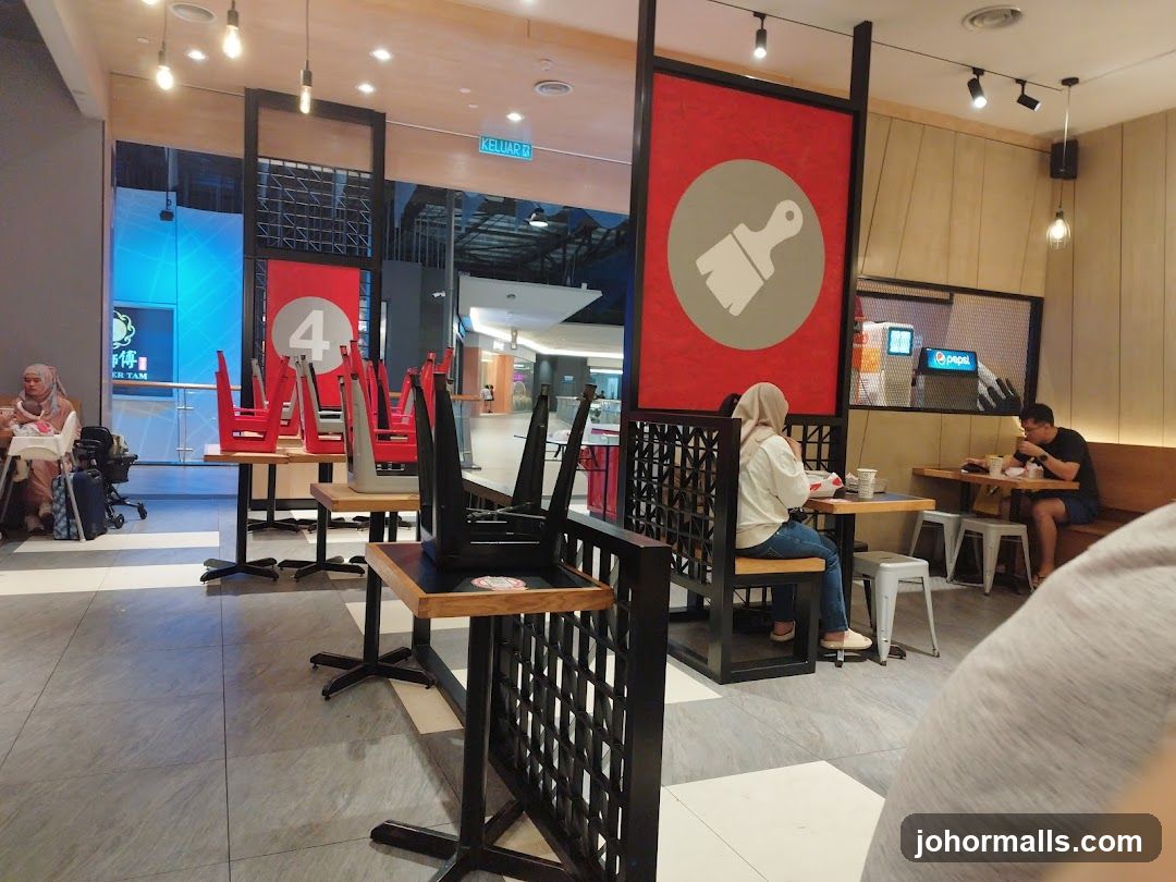 Restaurant Interior with Stacks of Chairs