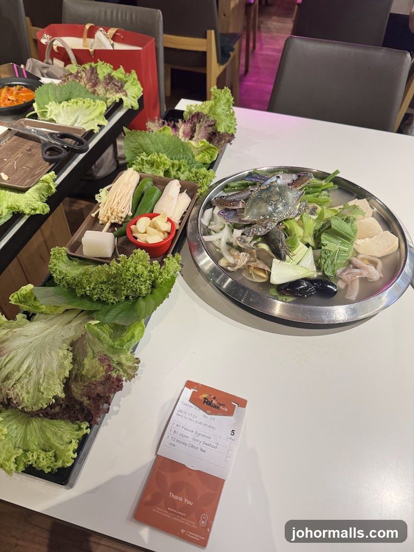 Diners preparing a meal