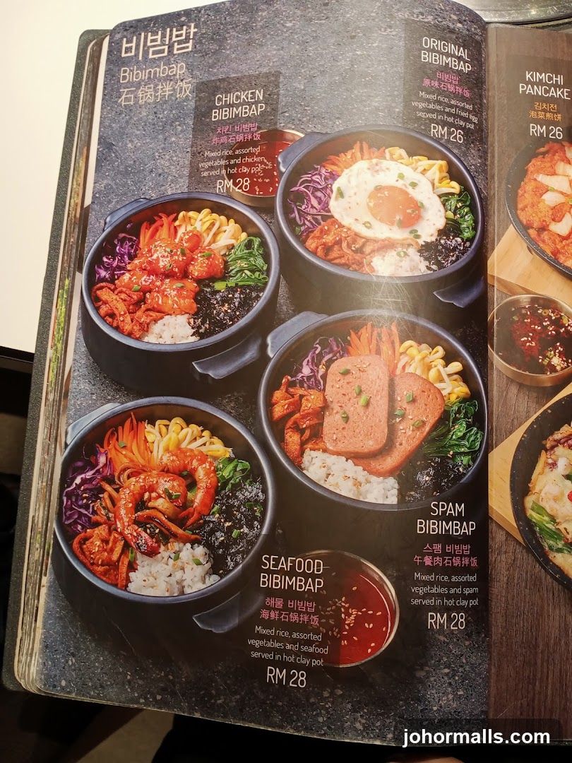 Bibimbap Menu