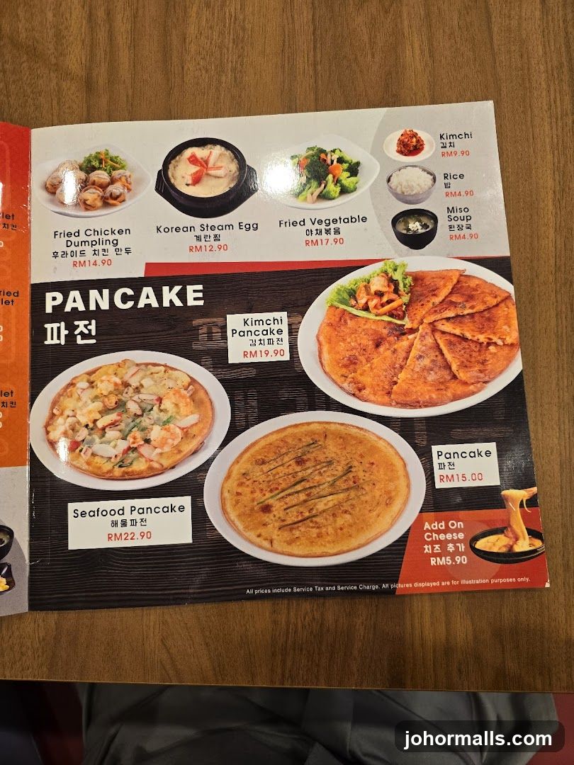 Korean Food Menu