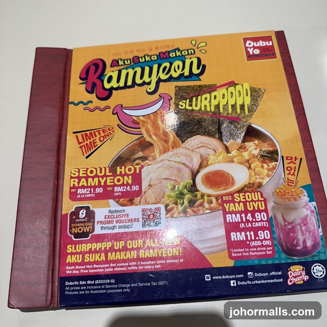 DubuYo Ramyen Menu