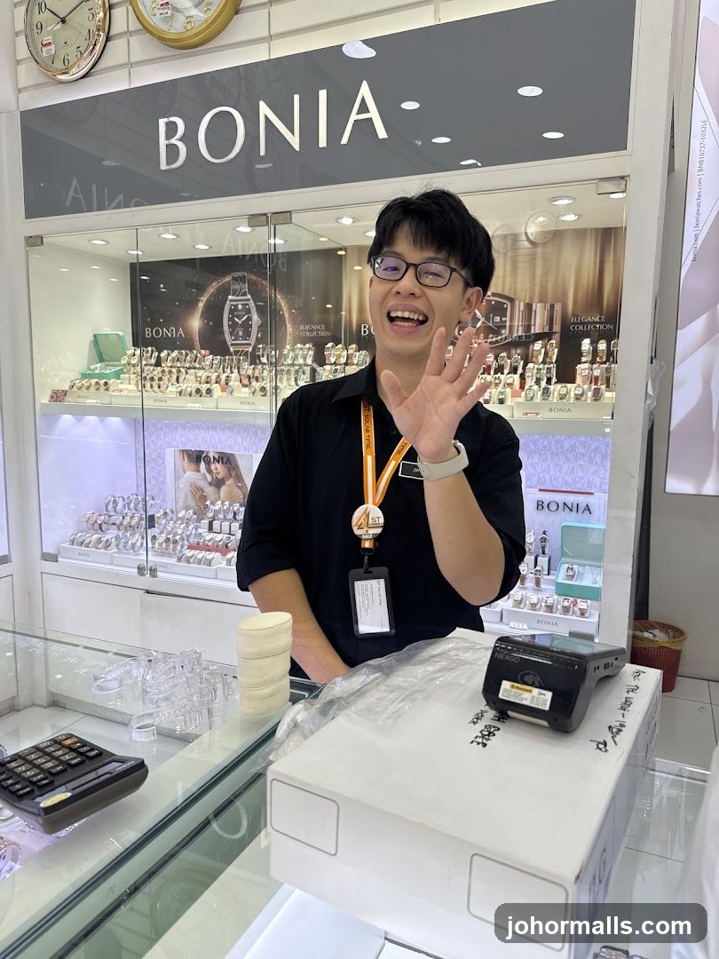 Salesperson at a watch store
