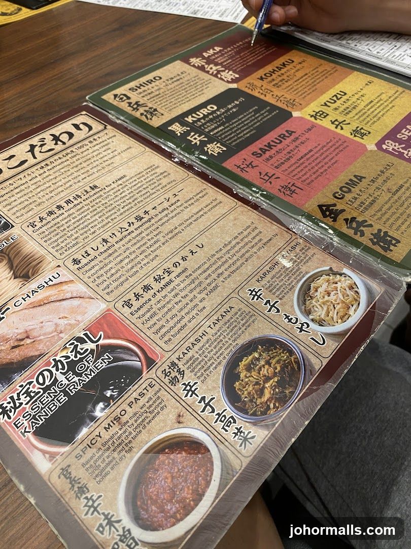Kanbe Ramen Menu