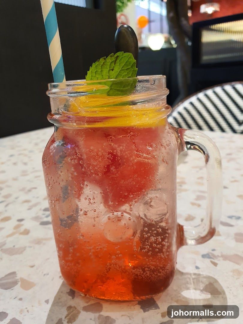Fruity Drink in a Mason Jar