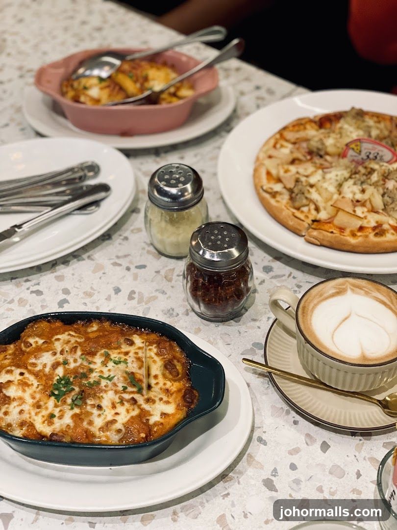 Table with Food and Coffee