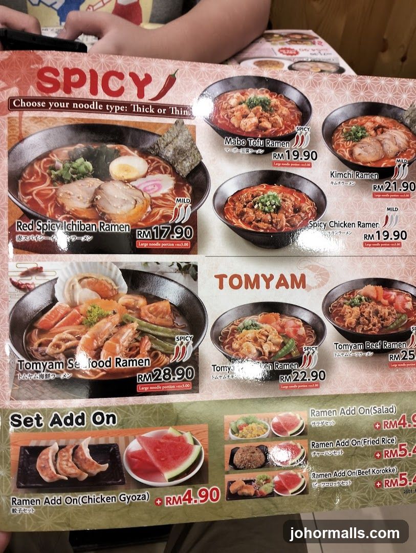 Spicy Ramen Menu