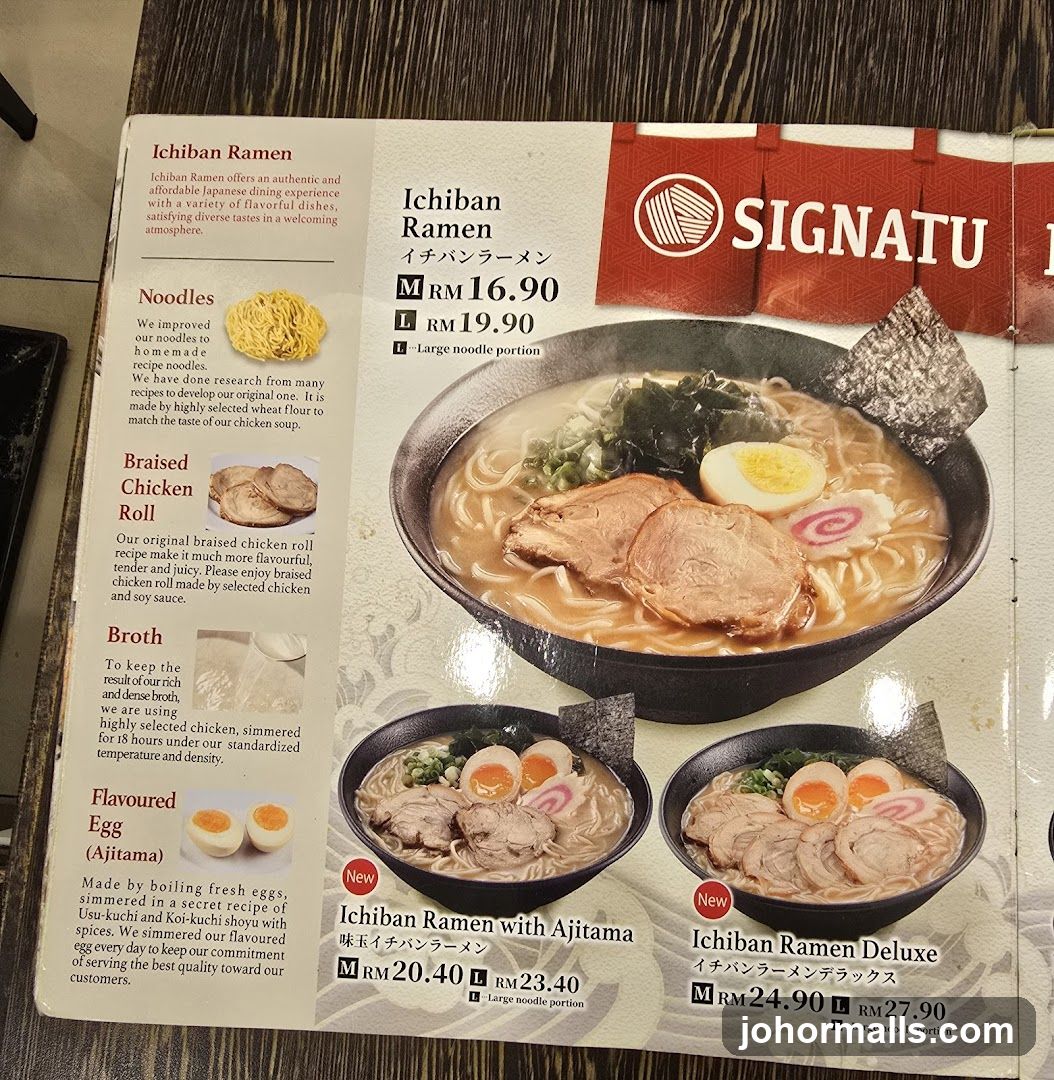 Ichiban Ramen Menu from SIGNATU