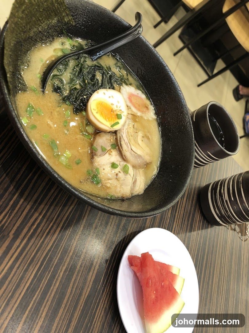 Ramen bowl with side dish