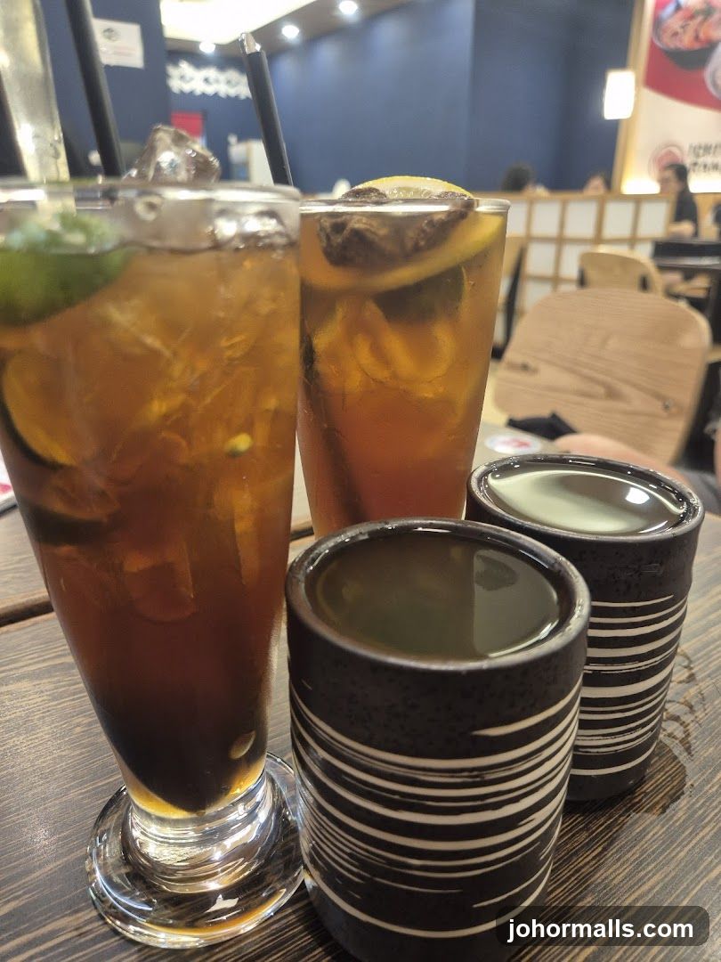 Tabletop drinks and interior ambiance